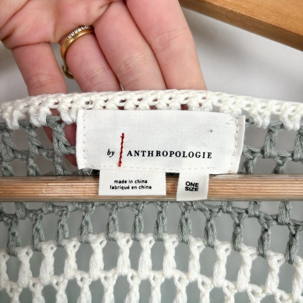 NEW Anthropologie Eliza Crochet Knit Colorblock Duster Shawl Cardigan - Picture 6 of 8